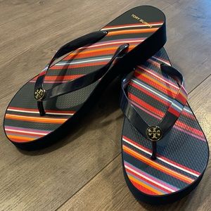 Tory Burch Vivid Stripe Flip Flop Size 12.5